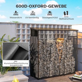 Outsunny Κάλυμμα για Ράφι Ξυλοκάμινου, Σετ 2 τεμαχίων, Ανθεκτικό στις Καιρικές Συνθήκες &amp; Στη Σκόνη, 148 x 62 εκ., Μαύρο