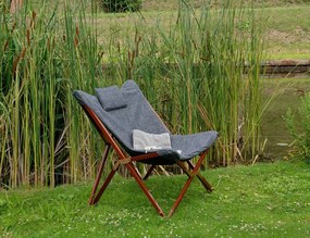 ΚΑΡΈΚΛΕΣ &amp; ΠΟΛΥΘΡΌΝΕΣ ΚΉΠΟΥ BUTTERFLY CHAIR MIXED GREY LESLI LIVING 42448