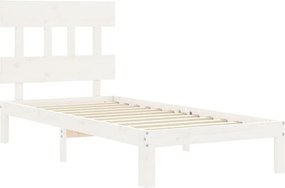 vidaXL Σκελετός Κρεβατιού Χωρίς Στρώμα Λευκό 100x200 εκ. Μασίφ Πεύκο