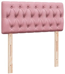 vidaXL Κρεβάτι Boxspring με Στρώμα Ροζ 90x190 εκ. Βελούδινο
