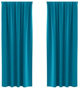 vidaXL Κουρτίνες με κουρτίνες 2 pcs Τιρκουάζ 245x140εκ. Πολυεστέρας