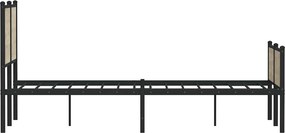 vidaXL Σκελετός Κρεβ. Χωρίς Στρώμα Sonoma Δρυς 140x200 εκ. Μεταλλικό