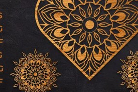 Intra απο ξύλο plywood 3mm-4mm πάχος κοπής με λέιζερ 3D Heart Mandala Δίασταση 30x30 cm INTRAFABR-85927053