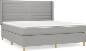 vidaXL Κρεβάτι Boxspring με Στρώμα Αν. Πράσινο 160x200εκ Υφασμάτινο