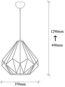 Φωτιστικό οροφής Sheen 521SHN3391, Μεταλλικό, 129 cm, Μαύρο