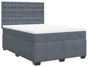 ΚΡΕΒΑΤΙ BOXSPRING ΜΕ ΣΤΡΩΜΑ ΣΚΟΥΡΟ ΓΚΡΙ 160X200 ΕΚ. ΒΕΛΟΥΔΙΝΟ 3293267