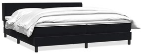 vidaXL Κρεβάτι Boxspring με Στρώμα Μαύρο 180x210 εκ. Βελούδινο