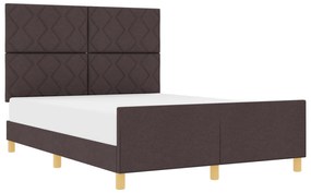 vidaXL Κρεβάτι Σκελετός Σκούρο Καφέ 140x200 εκ Υφασμάτινο