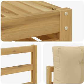 vidaXL Σειρά Καναπέ Εξωτερικού με μαξιλάρι 5 pcs Λευκό και Μπεζ