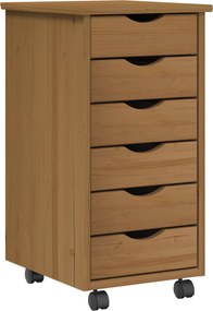 vidaXL Σετ Γραφείου και Κινητού Ντουλαπιού MOSS 2 pcs Μέλι Καφέ