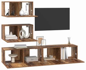 vidaXL Σετ επίπλου τηλεόρασης 4 pcs Παλαιό ξύλο 80 x 30 x 30 εκ