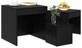 vidaXL Τραπεζάκια Σαλονιού 3 pcs Μαύρη δρυς 45 x 45 x 45 cm