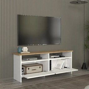 Έπιπλο τηλεόρασης Gradias λευκό-sapphire oak 120x29x46εκ