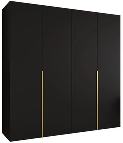 Ντουλάπα Alicante Τετράφυλλη-Μαύρο - Χρυσό