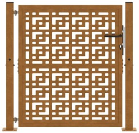vidaXL Πύλη κήπου 105x105 cm Σταυρός σχεδιασμού από διαβρωμένο χάλυβα