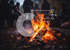 Intra Συλλεκτικό Ξύλινο Παζλ Plywood 4mm - Συγκέντρωση γύρω από μια φωτιά στο δάσος Σε Ξύλινο Κουτί - Διαστάσεις: 10x10 cm – 25 κομμάτια