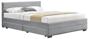 Double bed Antigone fabric light grey with storage 160x200cm 212x166x85.5 εκ.