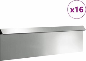 vidaXL Φράκτης σαλιγκαριών 16 τμχ. 100 x 3,5 x 25 εκ Ασημί