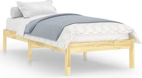 vidaXL Πλαίσιο Κρεβατιού 75 x 190 εκ. από Μασίφ Ξύλο Small Single