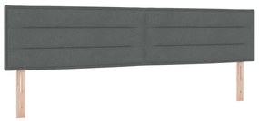 vidaXL Κρεβάτι box spring με στρώμα Σκούρο γκρι 200 x 200 cm ύφασμα