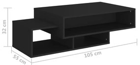 Τραπεζάκι Σαλονιού Μαύρο 105 x 55 x 32 εκ. από Μοριοσανίδα - Μαύρο