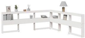 vidaXL βιβλιοθήκη κεφαλάρι σε σχήμα L Λευκό 180 εκ. Ξύλο Πεύκου