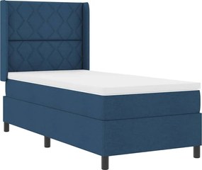 vidaXL LED Κρεβάτι με βάθρο με κεφαλάρι Μπλε 100 x 200 cm ύφασμα