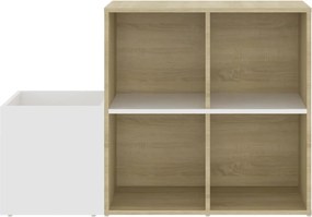 vidaXL Παπουτσοθήκη Χολ Λευκή/Sonoma Δρυς 105x35,5x70 εκ. Επεξ. Ξύλο
