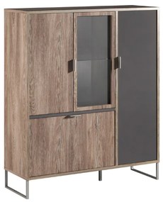 MATIS Βιτρίνα χαμηλή DENVER δρυς kalaj/ ανθρακί 106,4x35x123 MATIS160674