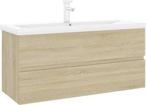 vidaXL Ντουλάπι Μπάνιου με Νιπτήρα Sonoma Δρυς από Επεξεργασμένο Ξύλο