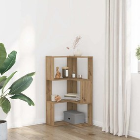 vidaXL Βιβλιοθήκη Γωνιακή 3 Επ. Αρτισιανή Δρυς 50x50x102εκ Επεξ. Ξύλο
