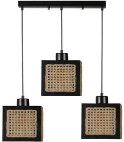 Φωτιστικό Οροφής - Ράγα Kumsal 941RTN1161 55x18x70cm 3xE27 40W Natural-Black Opviq