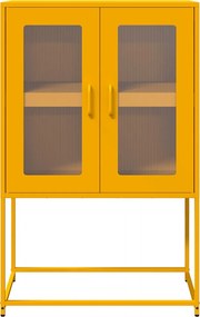 vidaXL Highboard Μουστάρδα κίτρινη 68x39x107 cm Χάλυβας