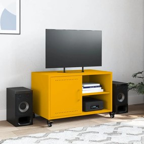 Έπιπλο Τηλεόρασης Μουσταρδί Κίτρινο 68x39x43,5 εκ. από Ατσάλι - Κίτρινο