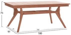 Τραπέζι Τραπεζαρίας WONDER Ξύλο ΤΕΑΚ Φυσικό 180x91x75Υ εκ. 180x91x75 εκ.