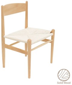Καρέκλα Conan φυσικό ξύλο oξιάς-έδρα φυσικό σχοινί 52x46x78εκ Υλικό: FRAME SOLID BEECH WOOD- BACK PLYWOOD - ROPE 281-000001
