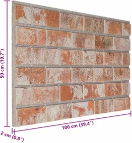 vidaXL Πάνελ τοίχου 10 τμχ. 100 x 50 cm Πορτοκαλί Αφρός EPS