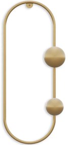 Κρεμάστρα Τοίχου 2 Θέσεων Cricket 494PYT1144 17x7x41cm Gold Wallity Μέταλλο