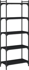 vidaXL Βιβλιοθήκη 5 Επιπέδων Μαύρη 60x30x154 εκ. Επεξεργασμένο Ξύλο