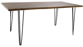 Τραπεζαρία DKD Home Decor 180 x 87 x 76 cm Μαύρο Μέταλλο Καφέ ξύλο ακακίας