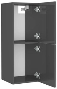 vidaXL Ντουλάπι Μπάνιου Γυαλιστερό Γκρι 30 x 30 x 80 εκ. Μοριοσανίδα