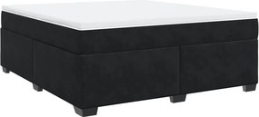 vidaXL Κρεβάτι Boxspring με Στρώμα Μαύρο 180x200 εκ. Βελούδινο