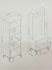 Stewehome Ντουλάπα 2 θυρών Λευκό 120x184x184 cm