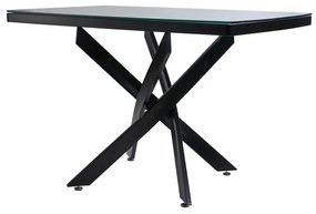 Tραπέζι Orion Μαύρο με Διάφανη επιφάνεια 135 x 80 x 75