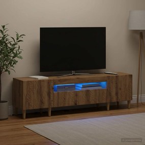 vidaXL Ντουλάπα LED Τηλεόρασης DELFT 153 x 35 x 43 εκ Artisan Δρυς