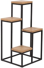Ανθοστήλη Jason 835PUQ6297 34x67cm Pine-Black Hanah Home Μοριοσανίδα, Μέταλλο