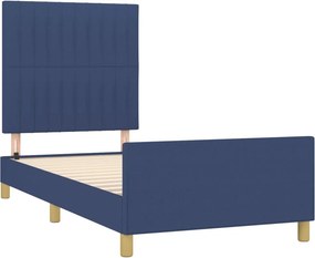 vidaXL Σκελετός Κρεβατιού Χωρίς Στρώμα Μπλε 90x190 εκ. Υφασμάτινο