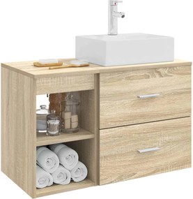 vidaXL Σετ Επίπλων Μπάνιου 2 pcs Sonoma Δρυς Επεξεργασμένο Ξύλο