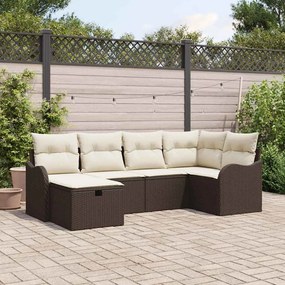 vidaXL Σετ Καναπέ Κήπου 6 pcs Καφέ και κρεμ 232.5 x 122.5 x 85 εκ