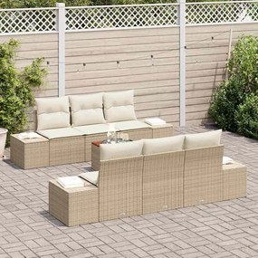vidaXL Σετ Σαφάκι Κήπου 7 pcs Beige, λευκό 55 x 55 x 37 εκ